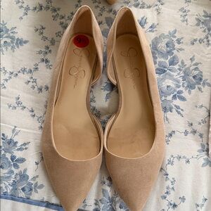 Jessica Simpson Pointed Toe Flats in Nude Blush